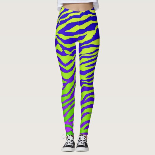 Grüner Zebra Leggings (Vorderseite)
