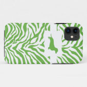 Grüner Zebra-Streifen w/Dachshund Case-Mate iPhone Hülle (Rückseite (Horizontal))