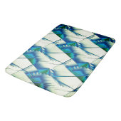 Grüner Zickzack oder Sägen auf intensivem Zyan bis Badematte (Schrägansicht)