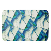 Grüner Zickzack oder Sägen auf intensivem Zyan bis Badematte (Vorderseite)