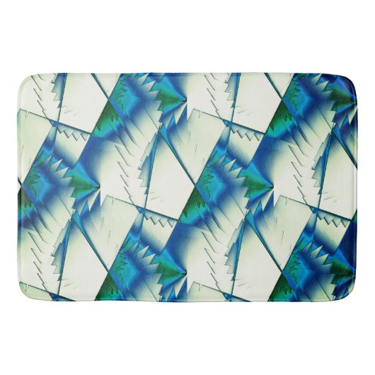 Grüner Zickzack oder Sägen auf intensivem Zyan bis Badematte (Vorderseite)