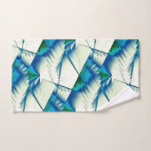 Grüner Zickzack oder Sägen auf intensivem Zyan bis Badhandtuch Set (Handtuch)