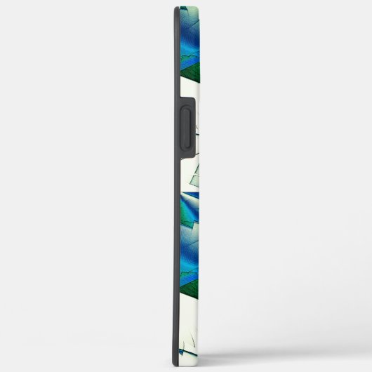Grüner Zickzack oder Sägen auf intensivem Zyan bis Case-Mate iPhone Hülle (Rückseite / Rechts)