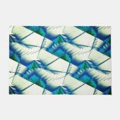 Grüner Zickzack oder Sägen auf intensivem Zyan bis Fußmatte (Vorderseite)