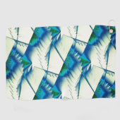 Grüner Zickzack oder Sägen auf intensivem Zyan bis Golfhandtuch (Horizontal)