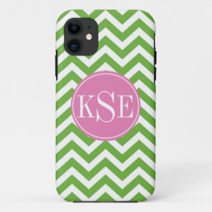 Grüner Zickzack Streifenmonogrammapfel iphone 5 Case-Mate iPhone Hülle
