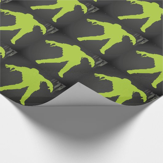 Grüner Zombie Geschenkpapier (Ecke)