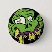 Grüner Zombie-Kopf Button (Vorderseite)