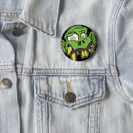 Grüner Zombie-Kopf Button (Beispiel)