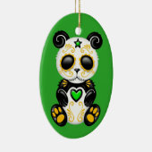 Grüner Zombie-Zuckerpanda Keramikornament (Rechts)