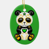 Grüner Zombie-Zuckerpanda Keramikornament (Hinten)