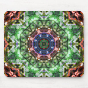 Grüner zu brauner Kreis-Kaleidoskop, Acryl-Stil Mousepad