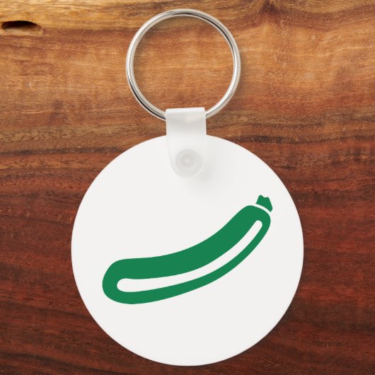 Grüner Zucchini Schlüsselanhänger (Vorderseite)