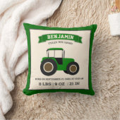 Grüner Zuchtschlepper Baby Birth Stats Kissen (Decke)