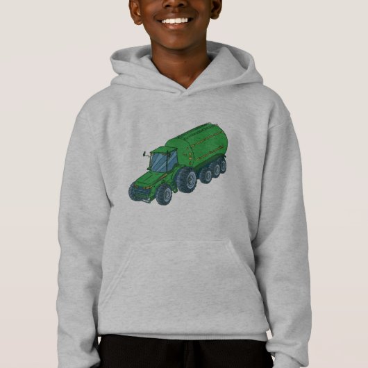 Grüner Zuchtschlepper Hoodie (Vorderseite)