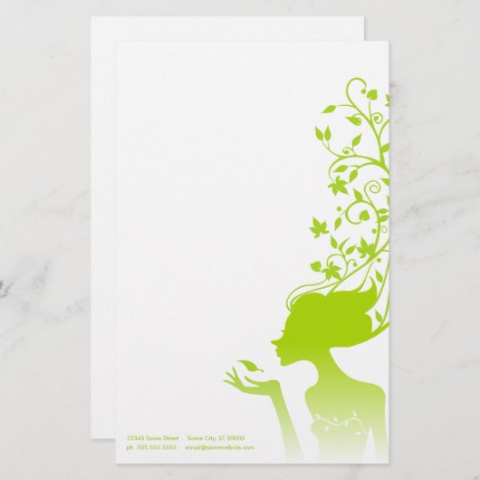 grüner Zucker Briefpapier (Vorne/Hinten)