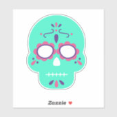 Grüner Zuckerschädel Aufkleber (Blatt)