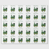 Grüner Zug-Geburtstag Geschenkpapier (Flach)