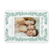 Grüner Zweig Rahmen Weihnachtsklassiker Magnet (Horizontal)