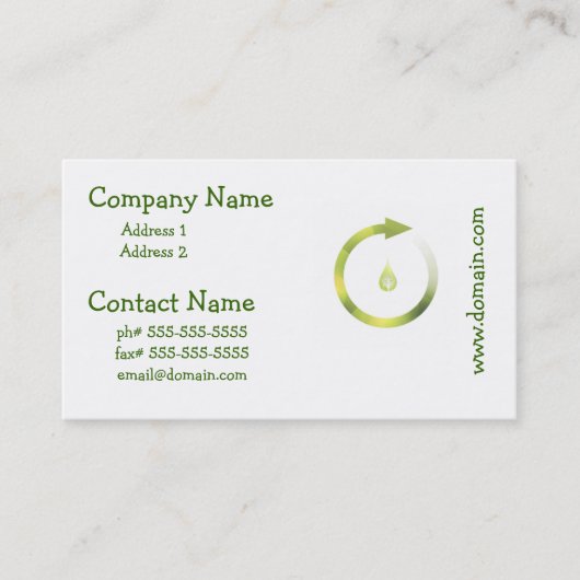 Grüner Zyklus Visitenkarte (Vorderseite)
