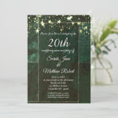 Grünes 20-jähriges Einladungs-Kartendesign Einladung (Stehend Vorderseite)