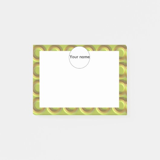 Grünes 3D-Kreismuster Post-it Klebezettel (Vorderseite)