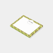 Grünes 3D-Kreismuster Post-it Klebezettel (angewinkelt)