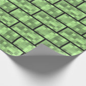 Grünes 8-BitVideospiel-Art-Ziegelstein-Muster Geschenkpapier (Ecke)