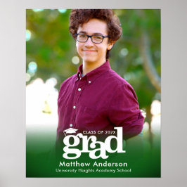 Grünes Abschluss Foto Fett Typografie Minimalistis Poster