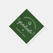 Grünes Abschluss-Script-Herzen-Kappe-Icon Lustig M Serviette (Ecke)