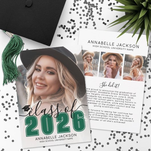 Grünes Abschlussfoto Abitur Ankündigung