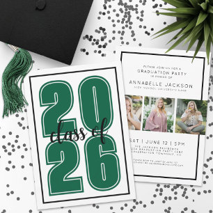 Grünes Abschlussfoto Abitur Einladung