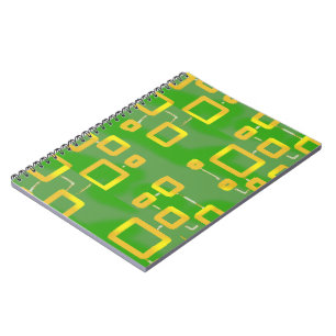 Grünes abstrakt geometrisches Spiral-Fotobuch Notizblock