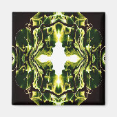 Grünes abstraktes Acryl Fluid Art Magnet (Vorne)