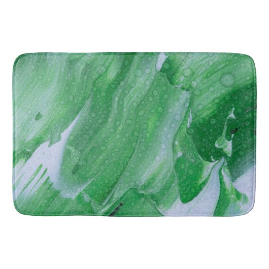 Grünes Abstraktes Acryl mit Wassertropfen Badematt Badematte (Vorderseite)
