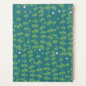 Grünes Abstraktes Blumenmuster Personalisiert Planer (Rückseite)
