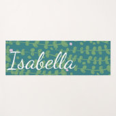 Grünes Abstraktes Blumenmuster Personalisiert Yogamatte (Vorderseite (Horizontal))