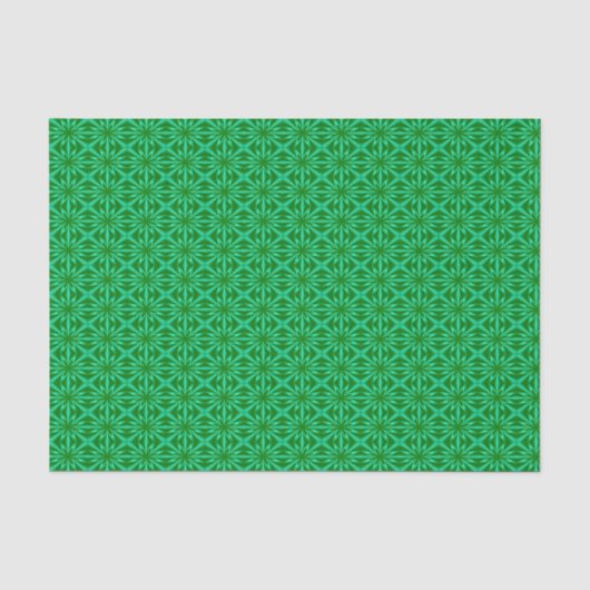 Grünes Abstraktes Blumenmuster Seidenpapier (Vorderseite)
