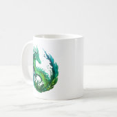 Grünes Abstraktes Drachendesign Kaffeetasse (Vorderseite Links)