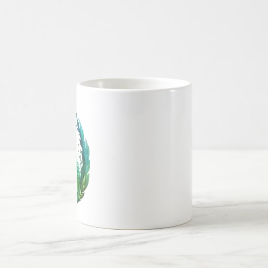 Grünes Abstraktes Drachendesign Kaffeetasse (Mittel)