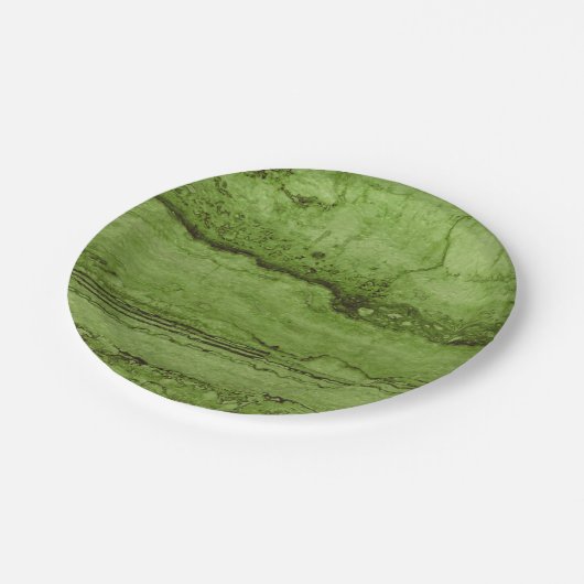 Grünes abstraktes Granitsteinmuster Pappteller (Schrägansicht)