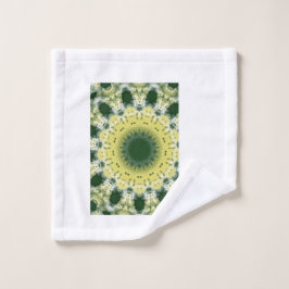 Grünes abstraktes Mandala | Naturinspiriertes Hand Badhandtuch Set