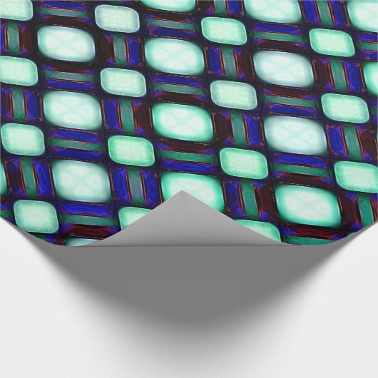 Grünes Abstraktes modernes geometrisches Muster Geschenkpapier (Ecke)