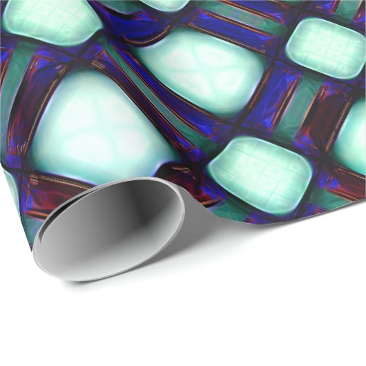 Grünes Abstraktes modernes geometrisches Muster Geschenkpapier (Rolleneckpunkt)