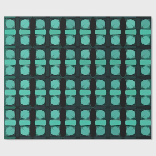 Grünes Abstraktes modernes geometrisches Muster Geschenkpapier (Flach)