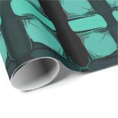 Grünes Abstraktes modernes geometrisches Muster Geschenkpapier (Rolleneckpunkt)