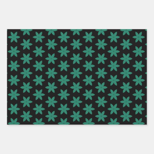 Grünes Abstraktes modernes geometrisches Muster Geschenkpapier Set (Vorderseite 3)