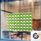Grünes Abstraktes Muster Fensteraufkleber (Café-Fenster)