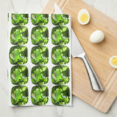 Grünes Abstraktes Muster Geschirrtuch (Viertel Falte)