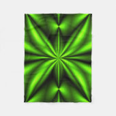 Grünes abstraktes NeonFraktal Fleecedecke (Vorderseite)